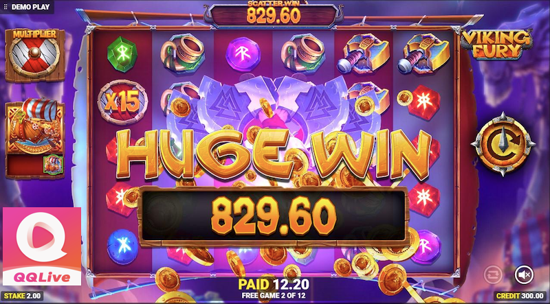 Trò chơi Viking Fury Spinfinity cung cấp mức thưởng dao động từ 0,20 đến 20 đô la